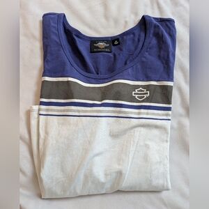 Harley-Davidson Purple and White Women's L/S Shirt NWOT Sz XL